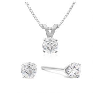 SuperJeweler APPRAISED 1/3 项链耳环套装