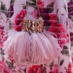 Rosantica Aramis Ostrich Feather & Velvet Shoulder Bag