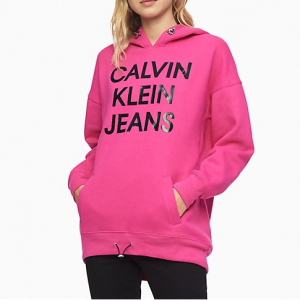 Calvin Klein Stacked Ckj Logo Drawcord Hoodie