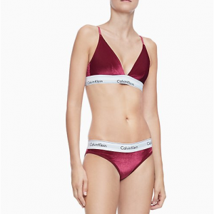 Calvin Klein Modern Cotton Velvet Unlined Triangle Bralette