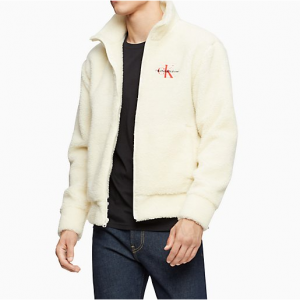 Calvin Klein Sherpa Monogram Logo Full Zip Sweatshirt