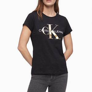 Calvin Klein Metallic Monogram Logo Crewneck T-shirt