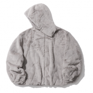 AS KNOW AS PINKY 饰拉链毛绒连帽夹克