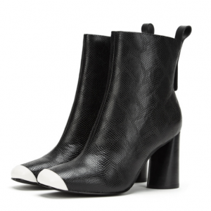 HAVMOON 拼色细节高跟短靴