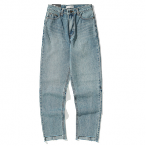 STYLENANDA 毛边拼接露踝牛仔裤