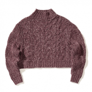 FREE PEOPLE 绞花针织短款毛衣