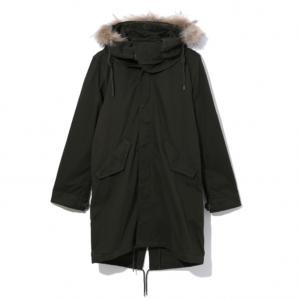 JOURNAL STANDARD 饰毛领连帽拉链大衣