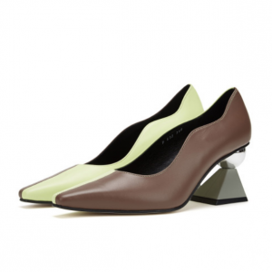 YUUL YIE 饰金属跟双色中跟鞋