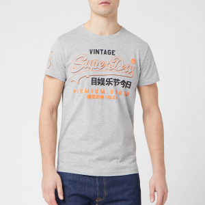 Superdry Men's Premium Goods Outline Mid T-Shirt - Grey Marl