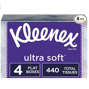 Kleenex Ultra Soft Facial Tissues, 4 Flat Boxes, 110 Tissues per Box (440 Count Total) @ Amazon