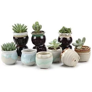 T4U 陶瓷迷你多肉花盆 12个装 @ Amazon