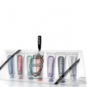 Коллекция зубных паст разных вкусов Marvis .