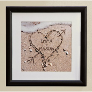 Heart in Sand Framed Print