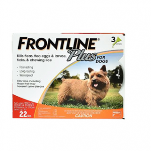 Frontline Plus for Small Dogs upto 22lbs (Orange), 3 doses