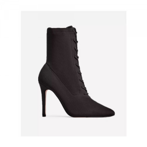 Cosmic Lace Up 黑色针织短靴