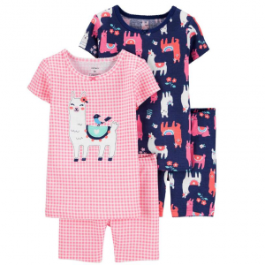 女婴童羊驼图案纯棉睡衣4件套
