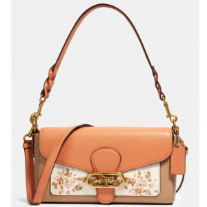 Coach Jade Shoulder Bag With Rose Bouquet Print