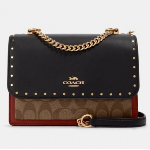 Coach Klare Crossbody In Signature Canvas With Rivets