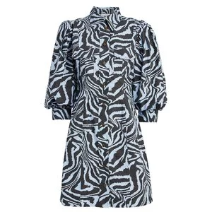 GANNI Zebra Poplin  衬衫连衣裙