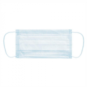 Маска трехслойная медицинская на резинке (50шт)