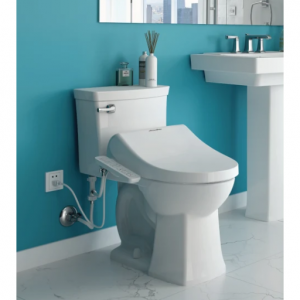 American Standard 高级Clean 1.0 SpaLet™加长加热马桶盖,带侧面板控件和缓慢闭合的铰链