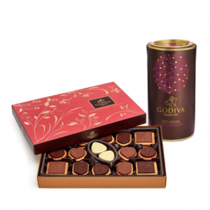 Milk Chocolate Hot Cocoa Tin & Chocolate Biscuit Gift Box, 32 pc.