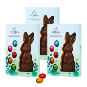 Solid Milk Chocolate Bunny with Foil Wrapped Chocolate Eggs, Set of 3