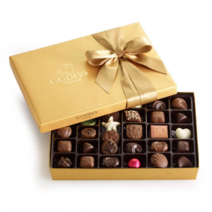 Assorted Chocolate Gold Gift Box, Classic Ribbon, 36 pc.