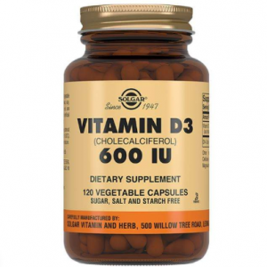 Витамин D3 600 МЕ, 120 капсул по 240 мг, Solgar