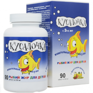 Рыбий жир капсулы жевательный детский кусалочка N90