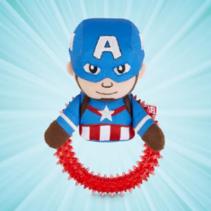 Marvel Avengers Captain America Spiny Ring Plush Dog Toy, Small
