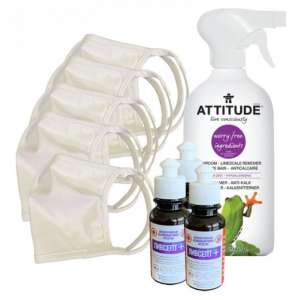 Forest Маска защитная, антисептическое средство Ливсепт и очиститель для ванных комнат Attitude