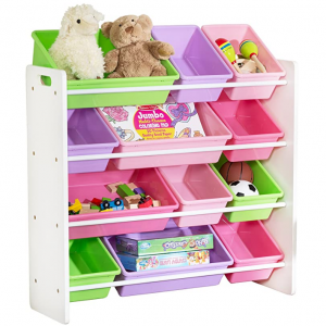 HoneyCanDo Kids Toy Storage Organizer With Bins, Pastel