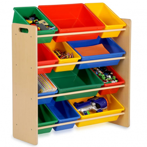 Honey-Can-Do Kids Toy Organizer and Storage Bins, Natural/Primary