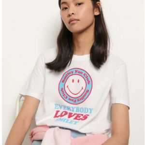 Sandro Paris Organic cotton T-shirt with motifs