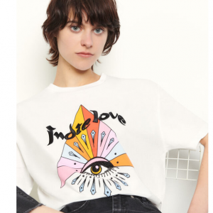 Sandro Paris T-shirt with motifs and embroidery