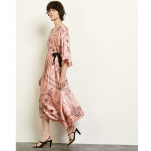 Sandro Paris Long asymmetrical printed dress