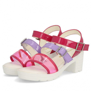 Betty Cute ベティキュート キッズ 厚底クリアベルトサンダル 20004 ホワイト/ピンク[1176]