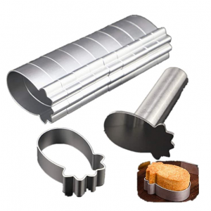 LoBake 菠萝形铝小蛋糕模不锈钢压模邮票月饼模具