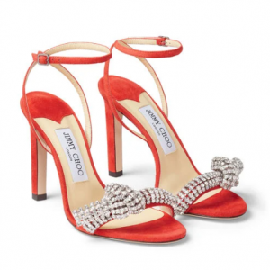 Jimmy Choo THYRA 100 Mandarin 红色高跟凉鞋