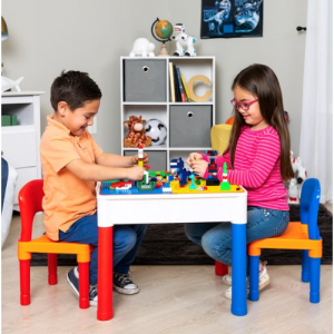 兒童積木拚搭、學習、收納3合1遊戲桌，帶2把椅子 @ Best Choice Products