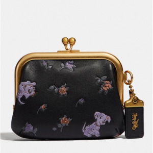 disney x coach kisslock frame pouch with disney motif