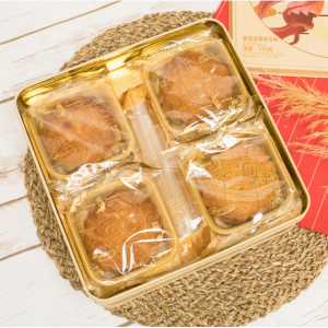 【现售】陶陶居 双黄白莲蓉月饼 铁盒装 4枚入 750g