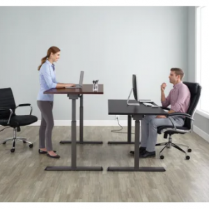 Realspace® Magellan 60"W Pneumatic Height-Adjustable Standing Desk, Espresso @ Office Depot