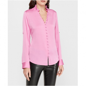 Express 荷叶边修身衬衫