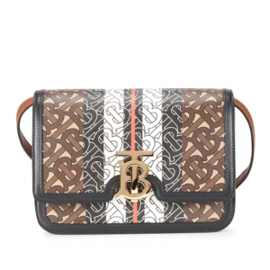 BURBERRY TB monogram e-canvas stripe bag