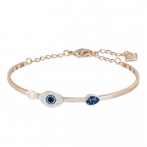 Swarovski Duo Evil Eye Bangle, Blue, Mixed Plating