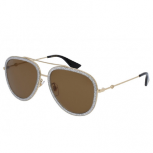 Gucci - GG0062S-004 Gold and Silver Glitter Sunglasses for Women