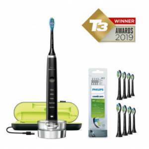 HX9351/52 DiamondClean Toothbrush in Black + HX6068/13 8 Pk Black Replacement Brush Heads
