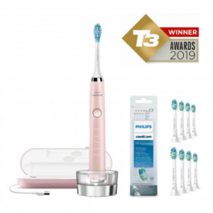 HX9361/62 DiamondClean Toothbrush in Pink + HX9028/12 8 Pk White Replacement Brush Heads